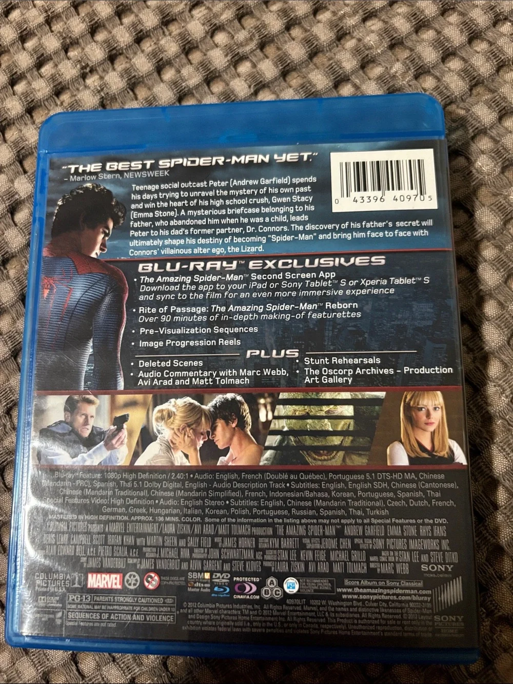Sony Blu-ray + DVD The Amazing Spider-Man — Red & Blue Cover
